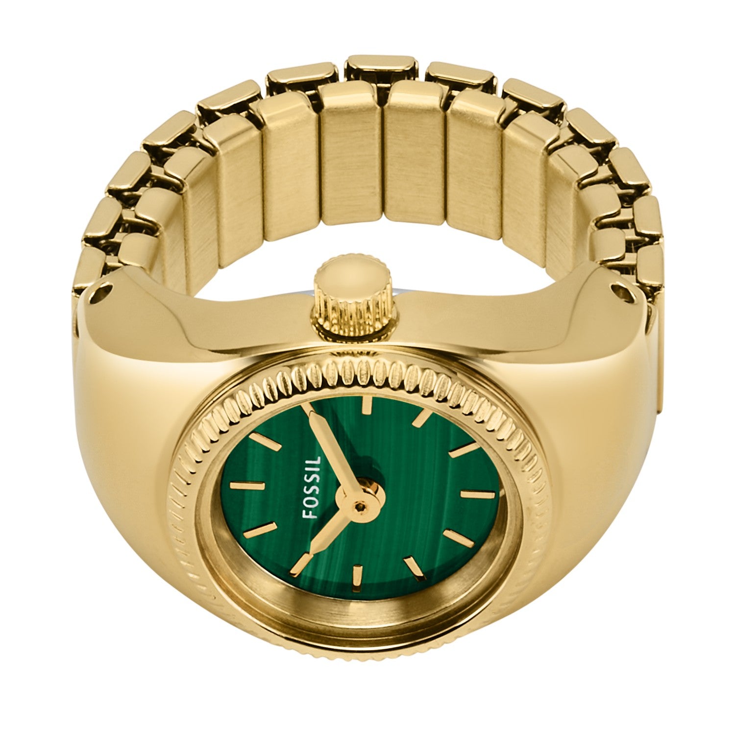 Fossil Watch Ring 15mm Green Malachite Dial Women's Watch ES5308
