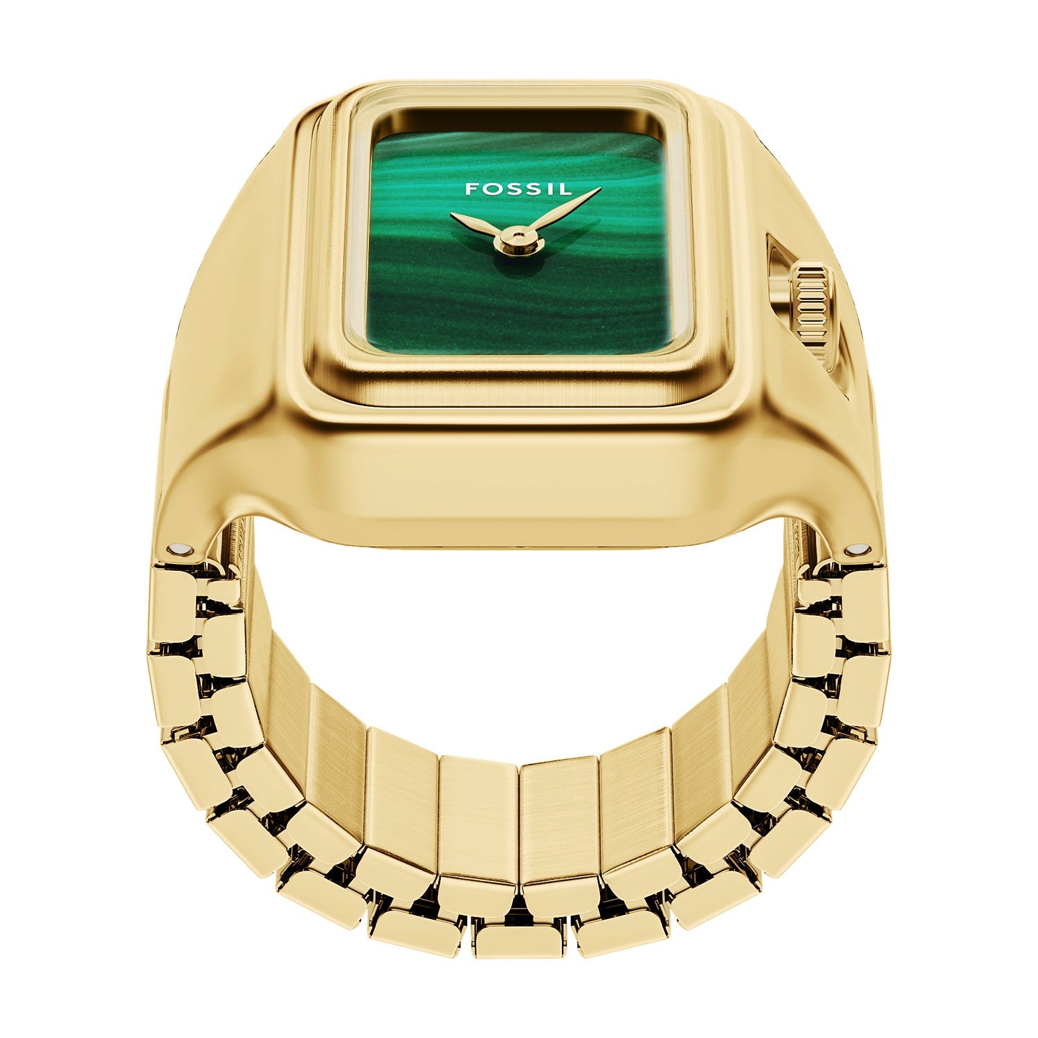 Fossil Raquel Watch Ring 21mm Green Malachite Dial Women's Watch ES5448
