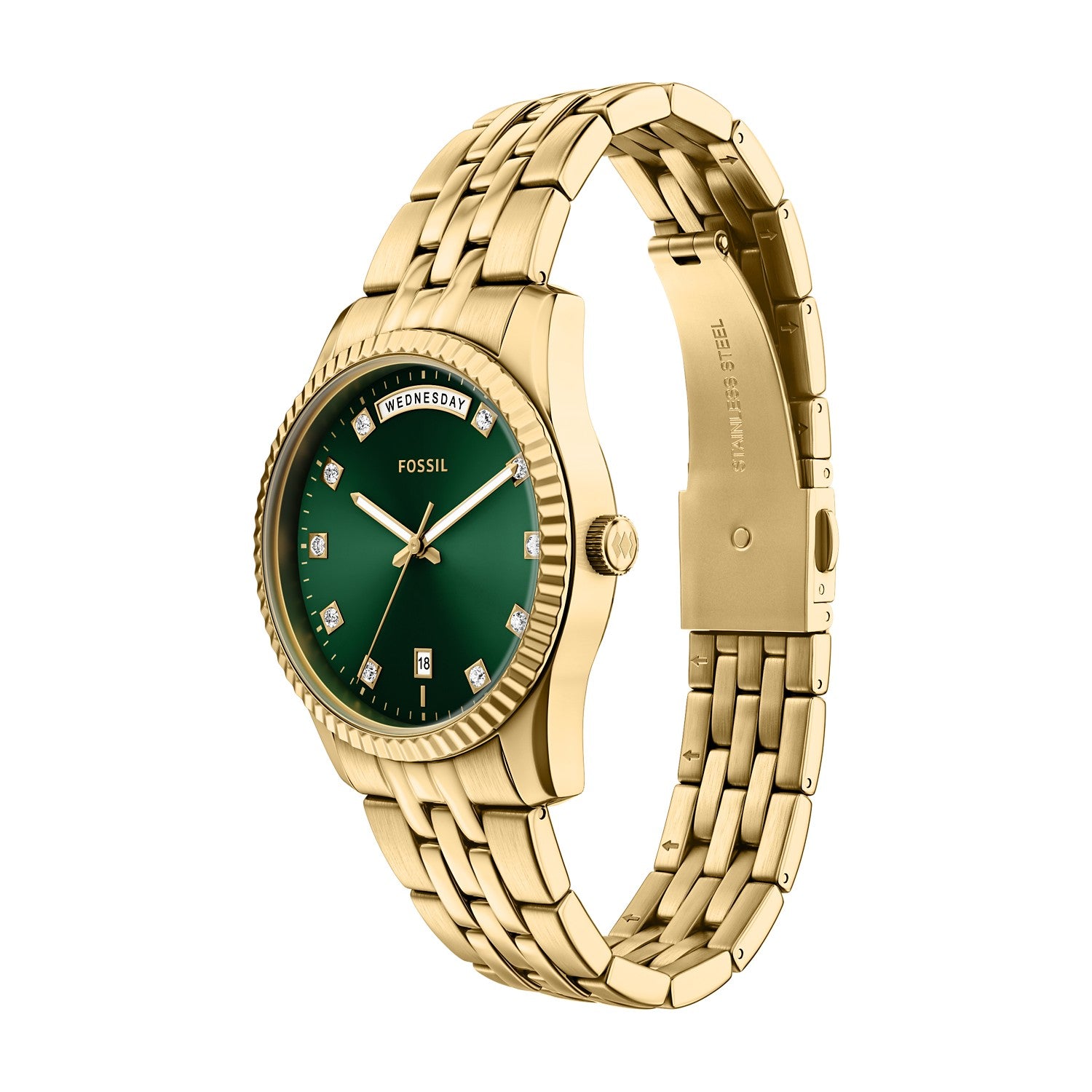 Fossil Scarlette 34mm Green Dial Women's Watch ES5460