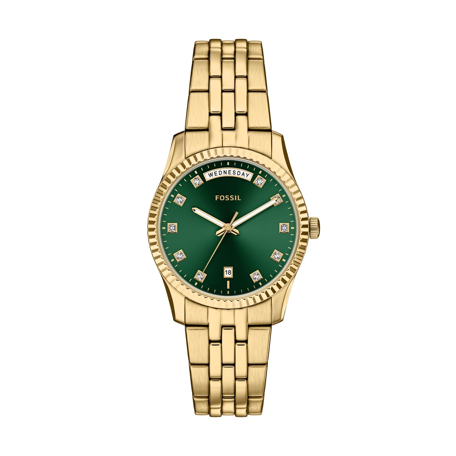 Fossil Scarlette 34mm Green Dial Women's Watch ES5460