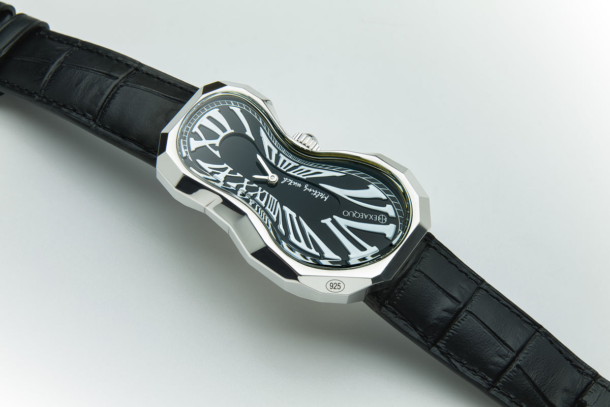 EXAEQUO Polyhedron 925 Melting Watch 35mm Black Dial Men's Watch EX0101.0001