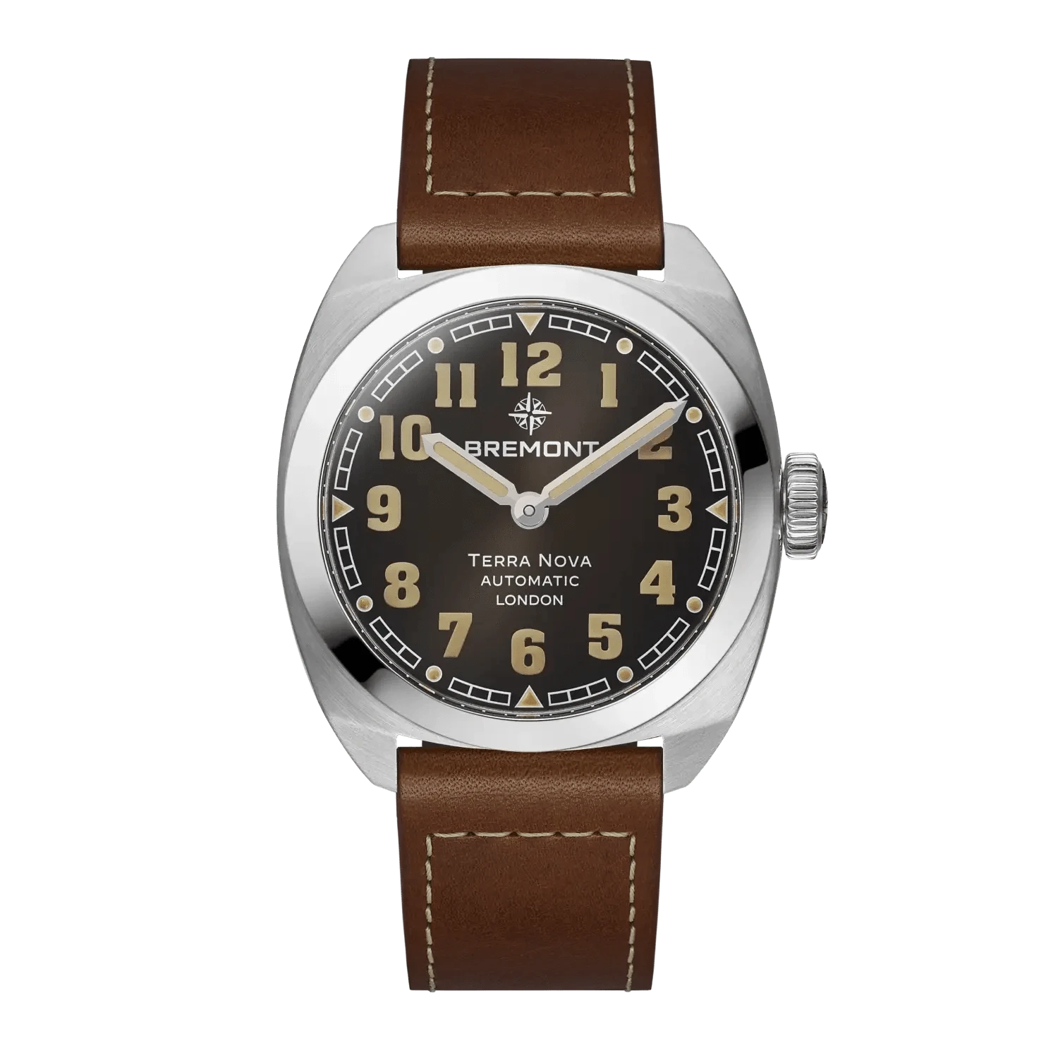 Bremont Terra Nova 38mm Black Dial Men's Watch TN38-ND-SS-BK-L-S