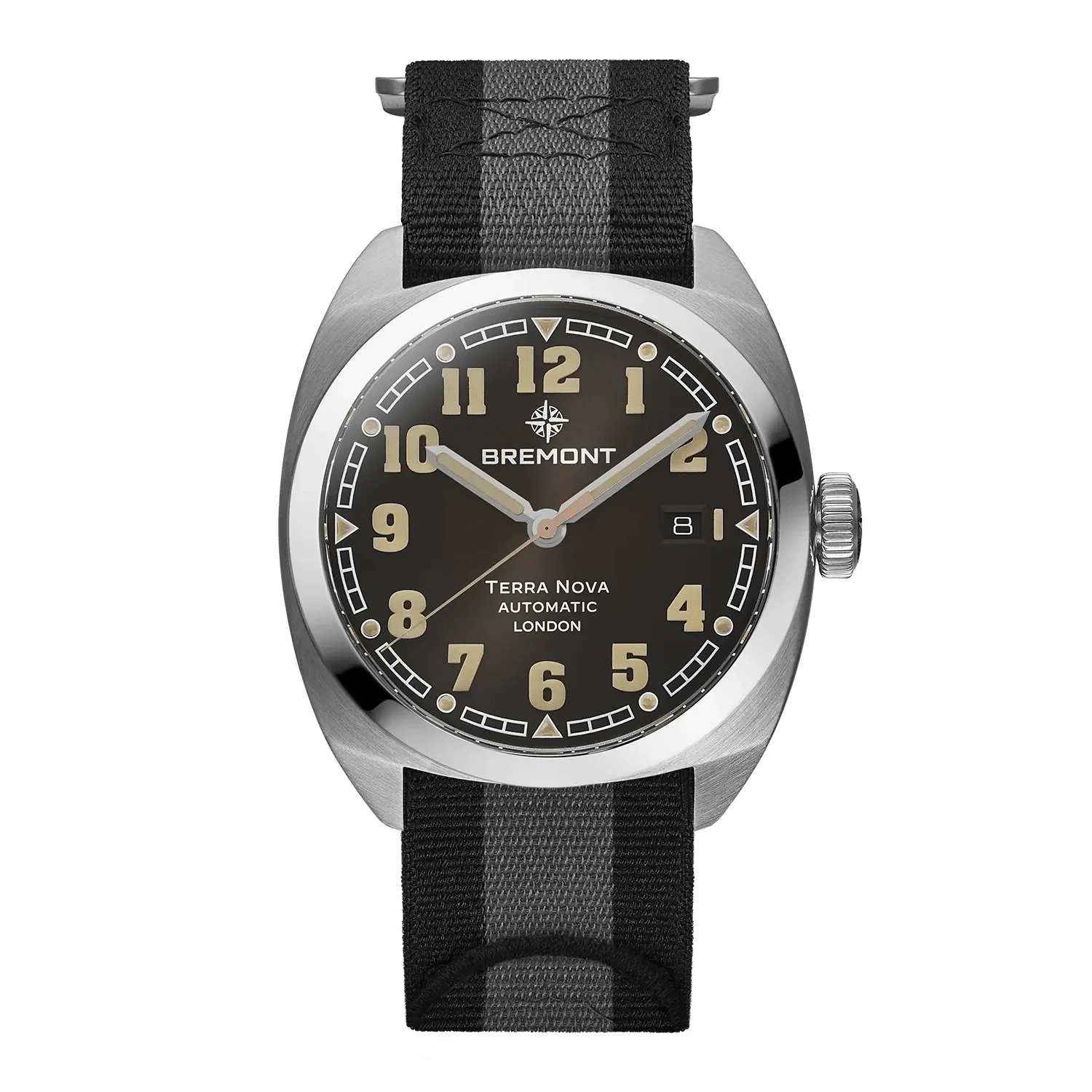 Bremont Terra Nova 40.5mm Date Black Dial Men's Watch TN40-DT-SS-BK-N-S