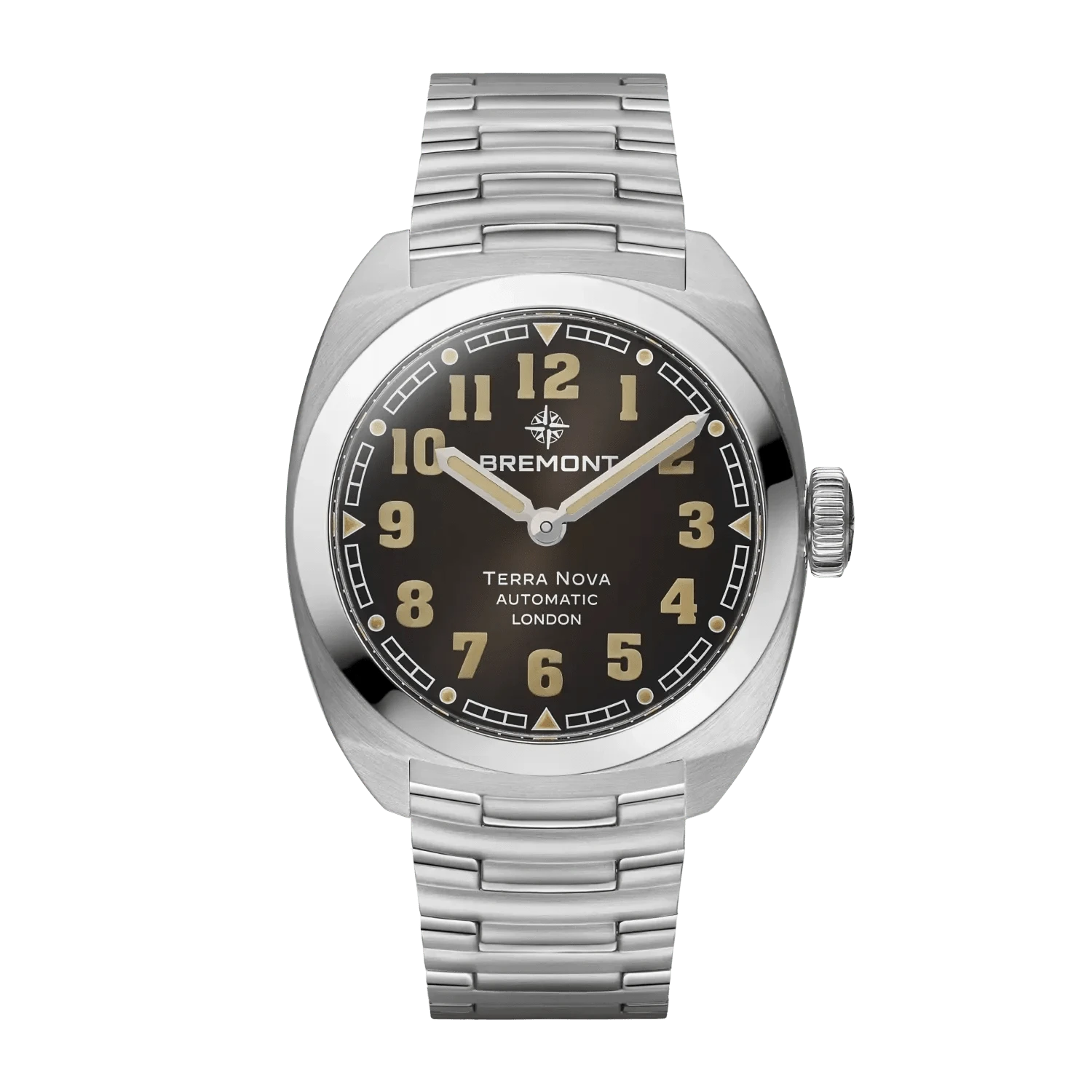 Bremont Terra Nova 38mm Black Dial Men's Watch TN38-ND-SS-BK-B