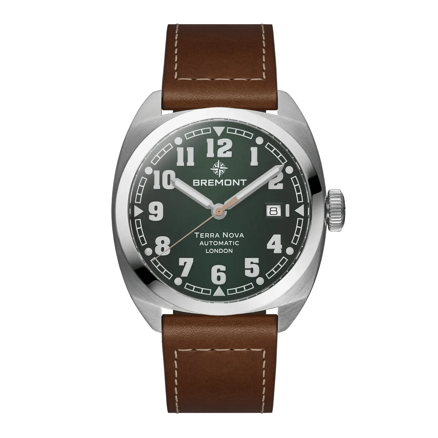 Bremont Terra Nova 40.5mm Date Green Dial Men's Watch TN40-DT-SS-GN-L-S