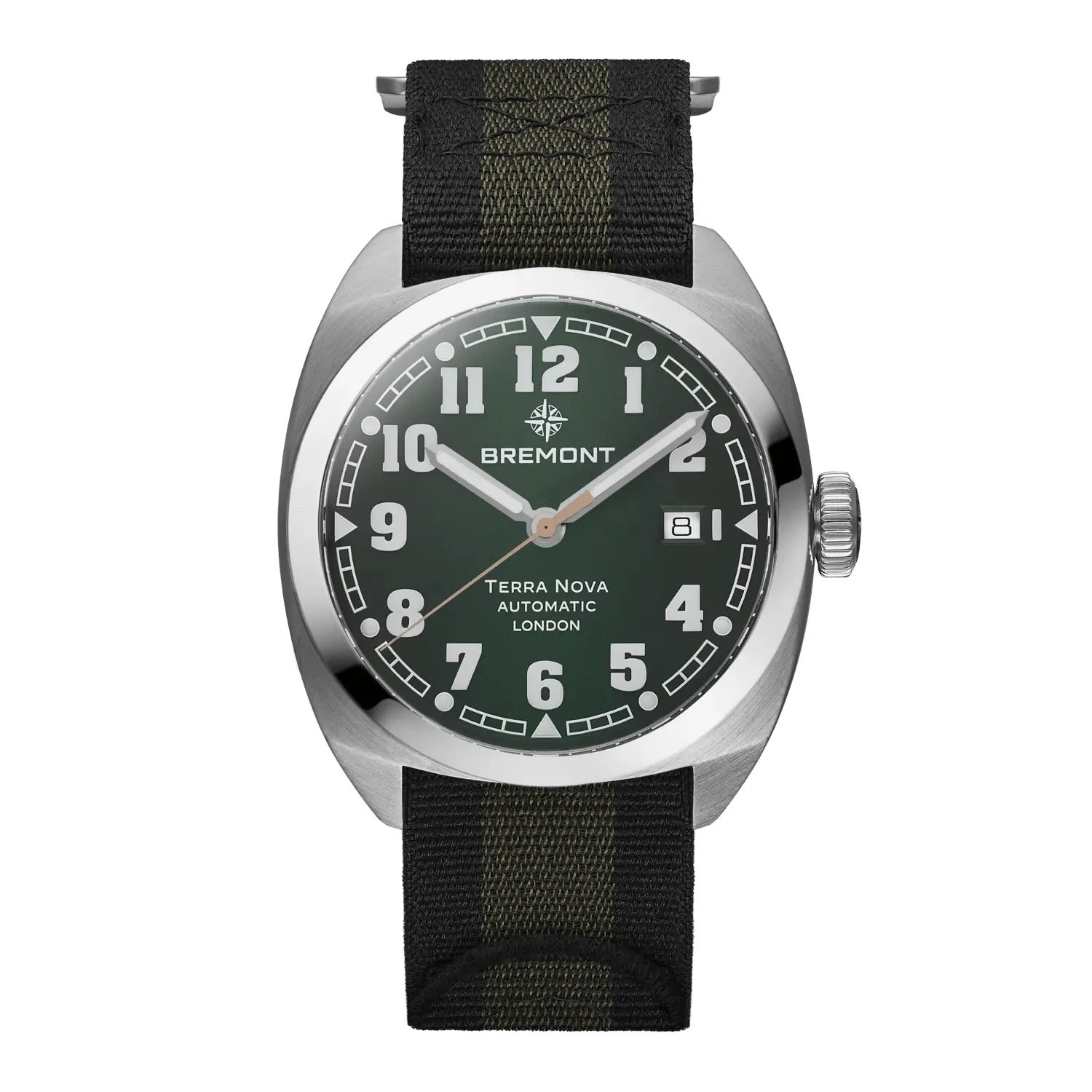 Bremont Terra Nova 40.5mm Date Green Dial Men's Watch TN40-DT-SS-GN-N-S