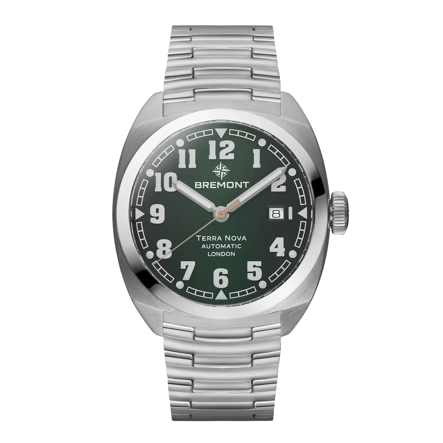 Bremont Terra Nova 40.5mm Date Green Dial Men's Watch TN40-DT-SS-GN-B