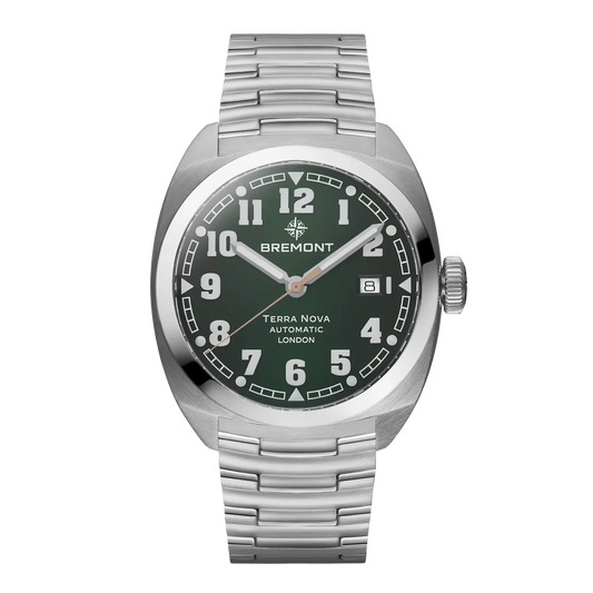 Bremont Terra Nova 40.5mm Date Green Dial Men's Watch TN40-DT-SS-GN-B