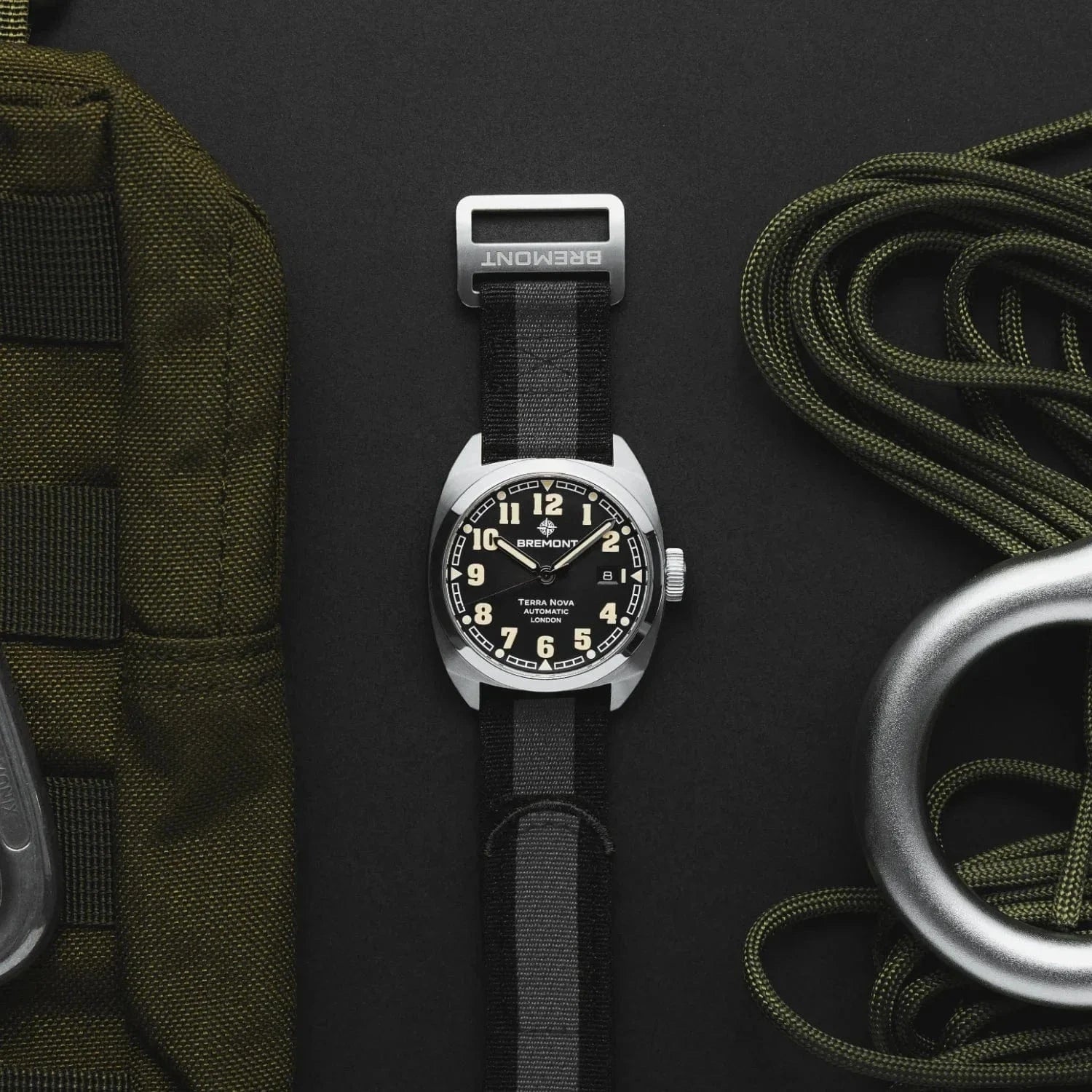 Bremont Terra Nova 40.5mm Date Black Dial Men's Watch TN40-DT-SS-BK-N-S