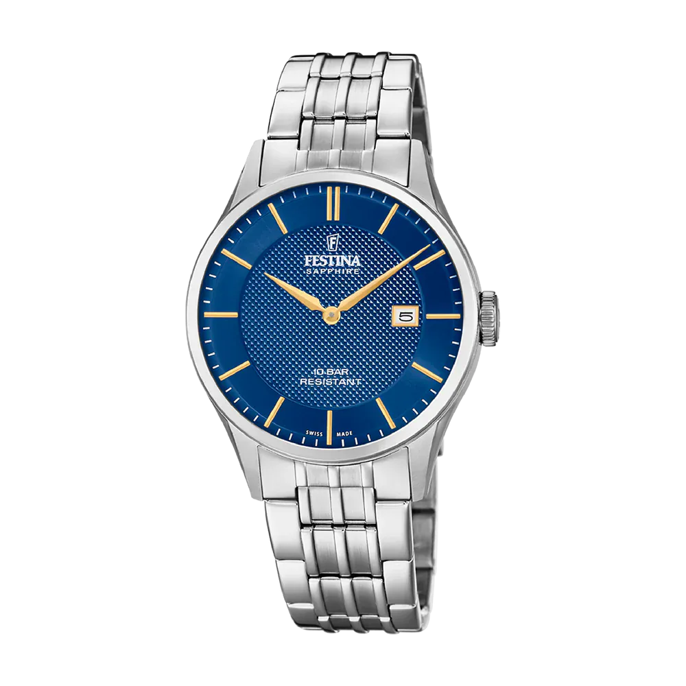 Festina Swiss Made 40mm Blue Dial Men's Watch F20005/3
