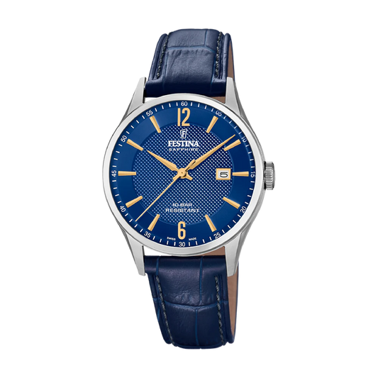 Festina Swiss Made 40mm Blue Dial Men's Watch F20007/3