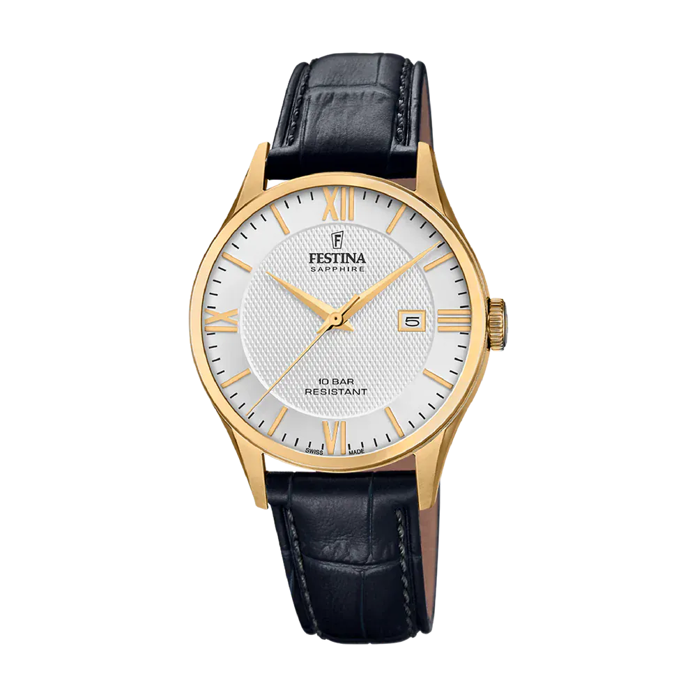 Festina Swiss Made 40mm White Dial Men's Watch F20010/2