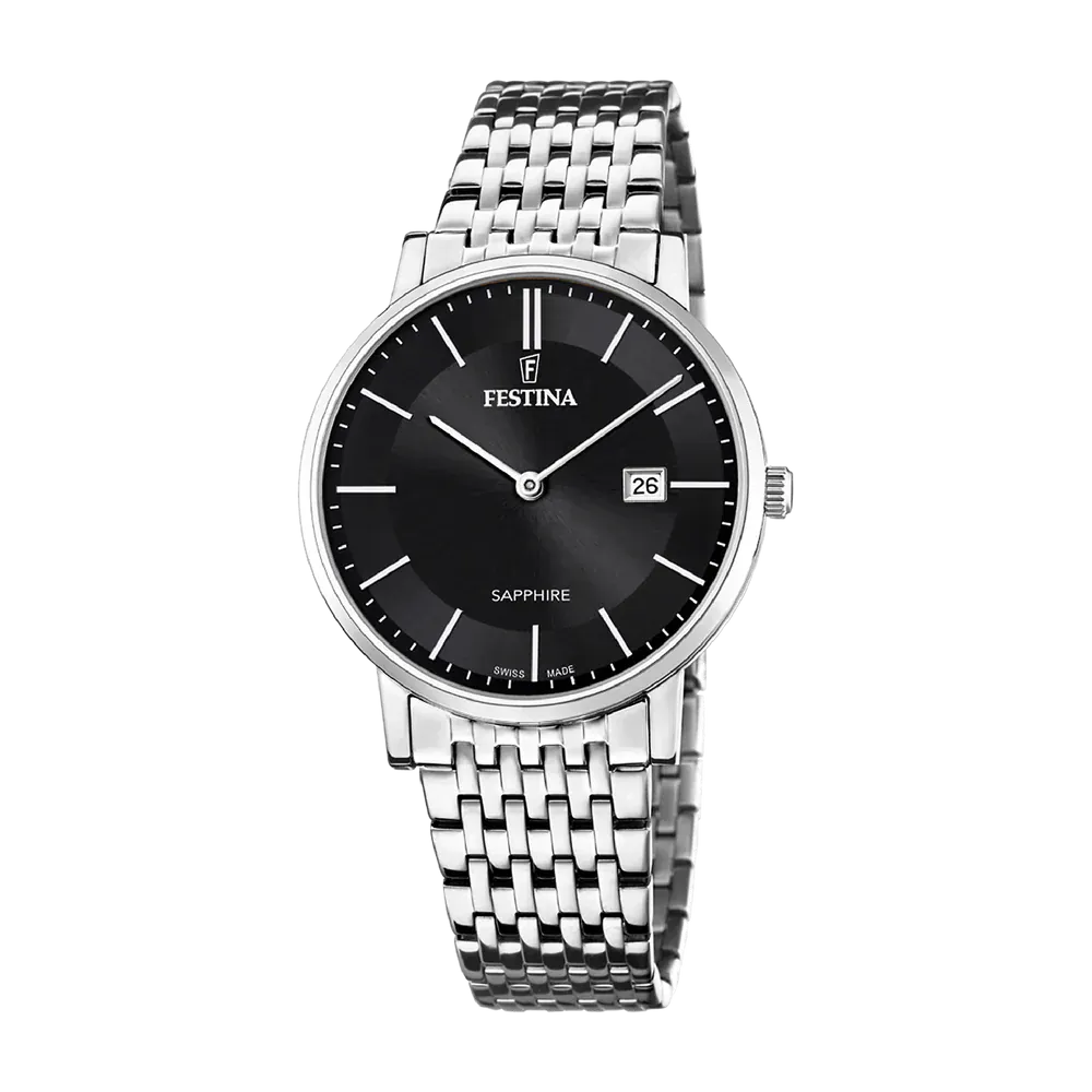 Festina Swiss Sapphire 39mm Black Dial Men's Watch F20018/3