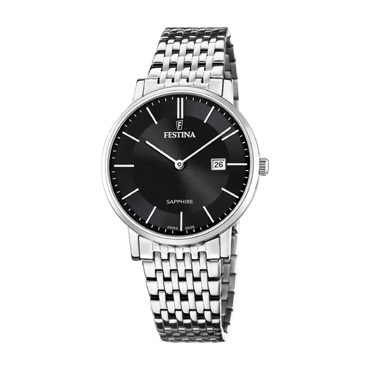 Festina Swiss Sapphire 39mm Black Dial Men's Watch F20018/3