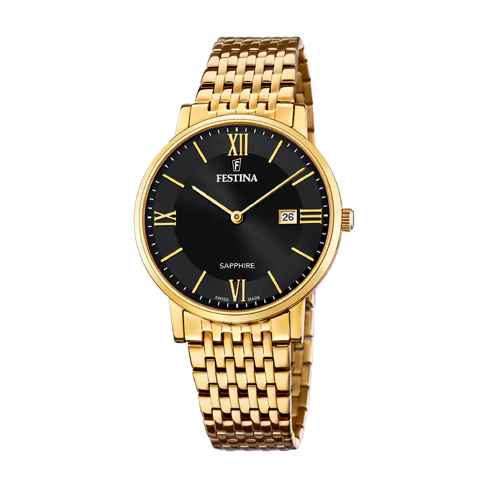 Festina Swiss Sapphire 39mm Black Dial Men's Watch F20020/3