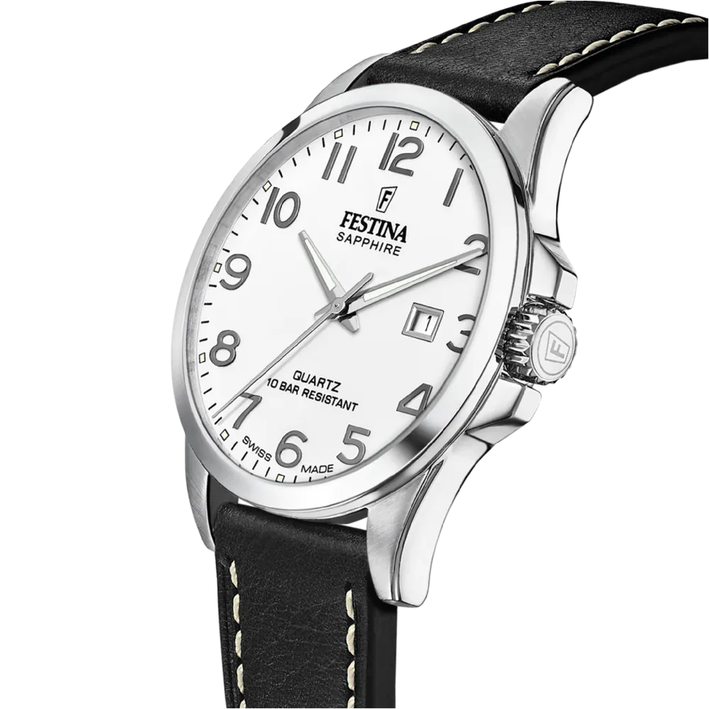 Festina Swiss Classic 41mm White Dial Men's Watch F20025/1