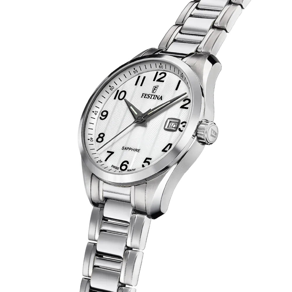Festina Swiss Classic Sapphire 37mm White Dial Men's Watch F20026/1