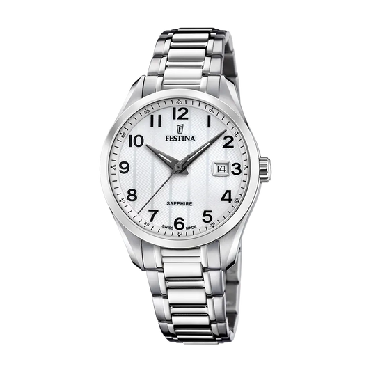 Festina Swiss Classic Sapphire 37mm White Dial Men's Watch F20026/1
