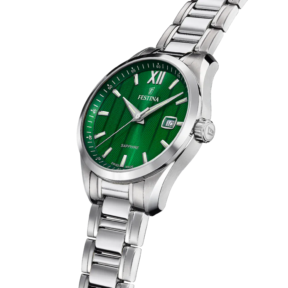 Festina Swiss Classic Sapphire 37mm Green Dial Men's Watch F20026/3