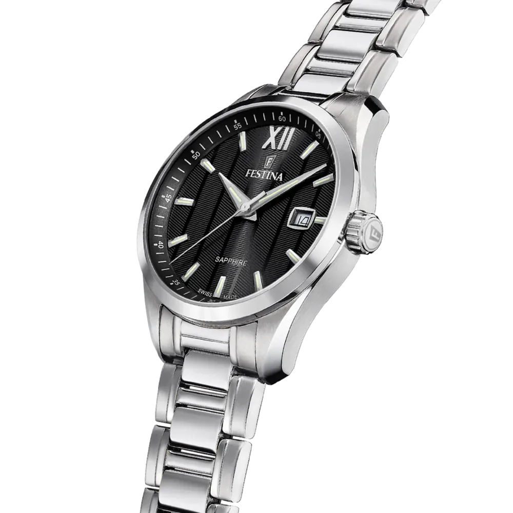 Festina Swiss Classic Sapphire 37mm Black Dial Men's Watch F20026/4
