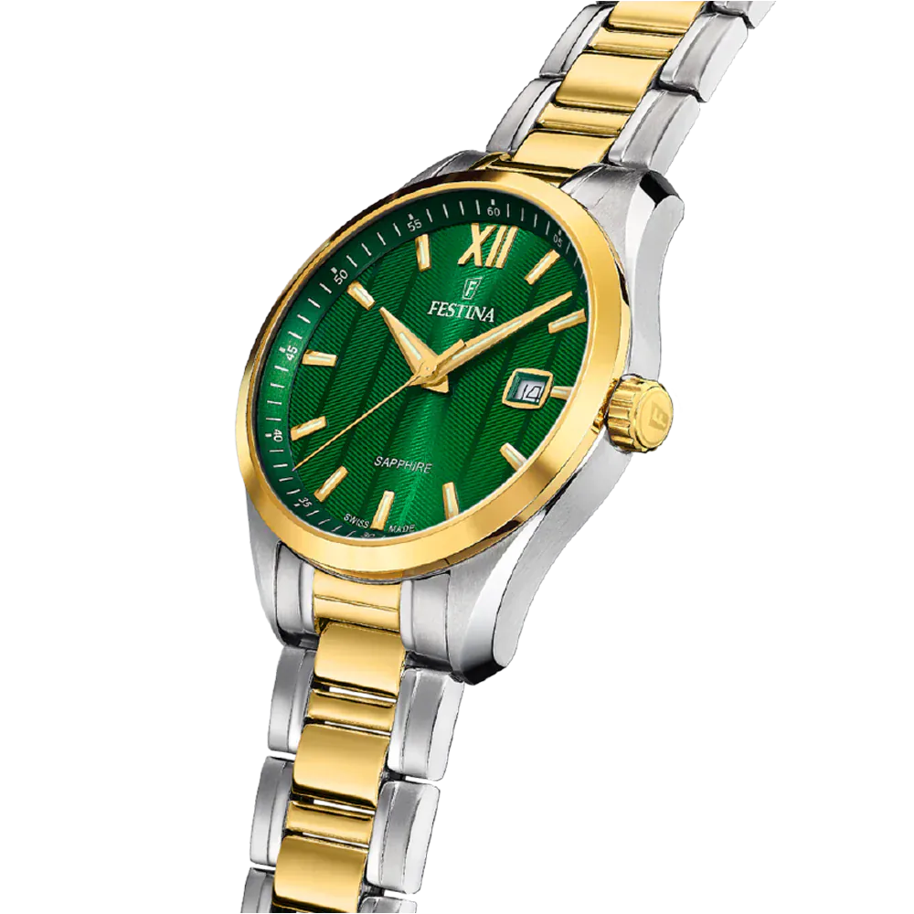 Festina Swiss Classic Sapphire 37mm Green Dial Men's Watch F20027/3
