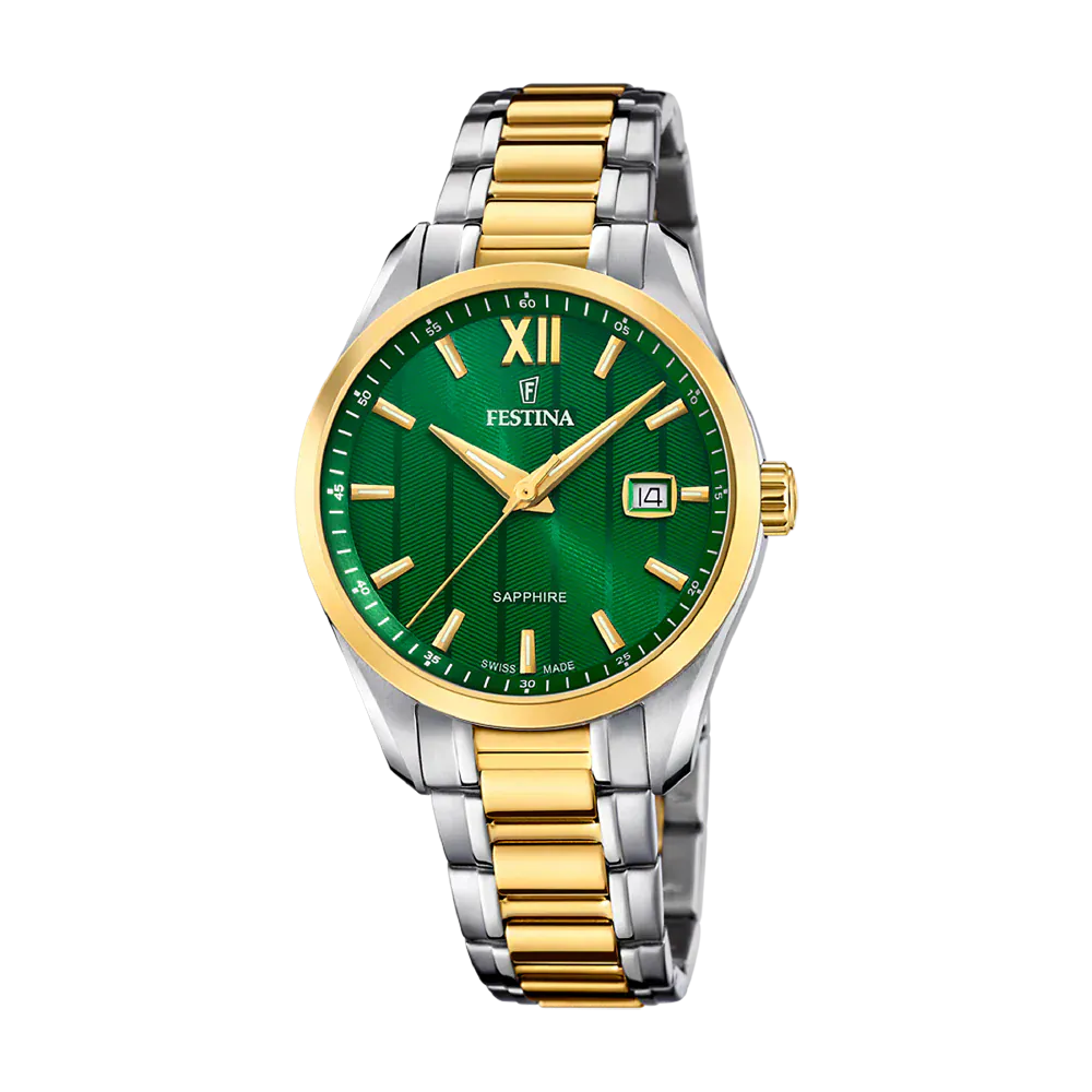 Festina Swiss Classic Sapphire 37mm Green Dial Men's Watch F20027/3