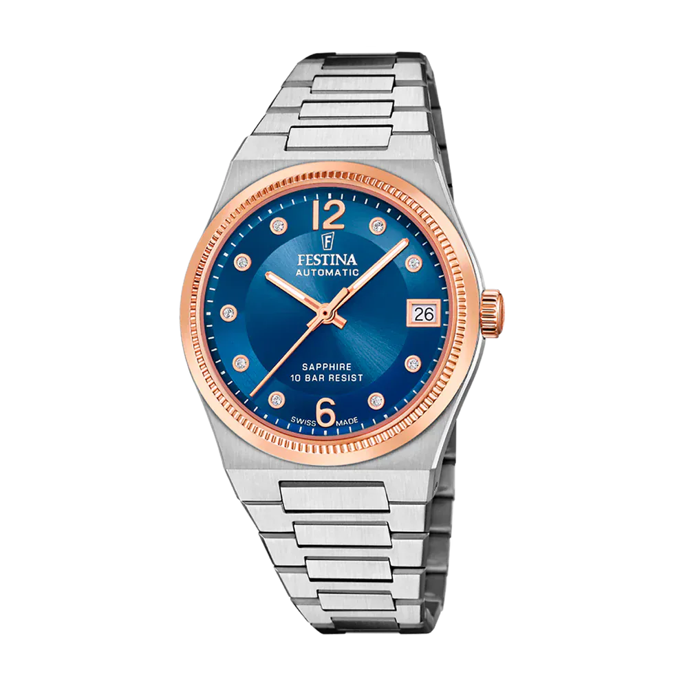 Festina Swiss Rivé 35mm Blue Dial Women's Watch F20031/2