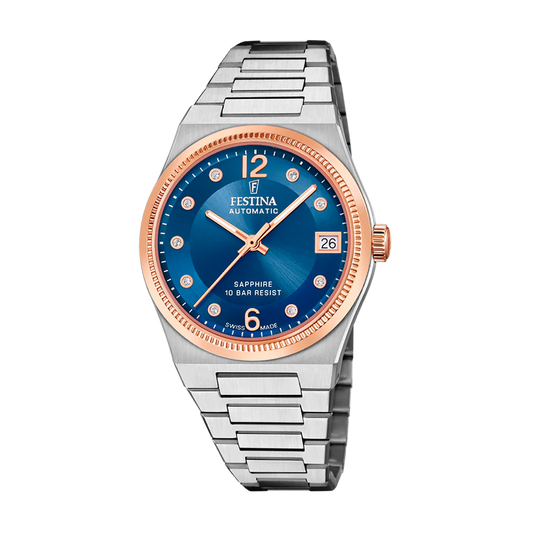 Festina Swiss Rivé 35mm Blue Dial Women's Watch F20031/2