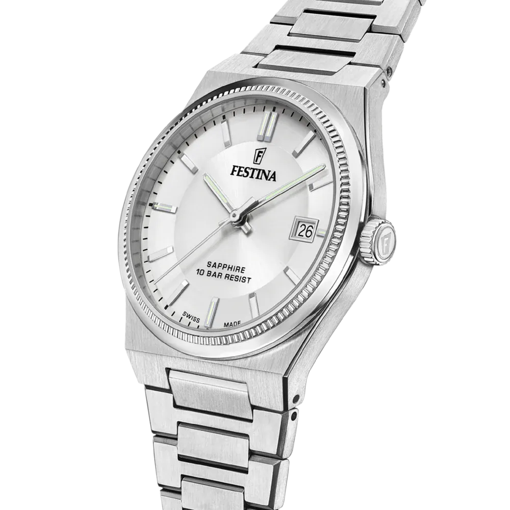Festina Swiss Rivé 40mm Silver Dial Men's Watch F20034/1