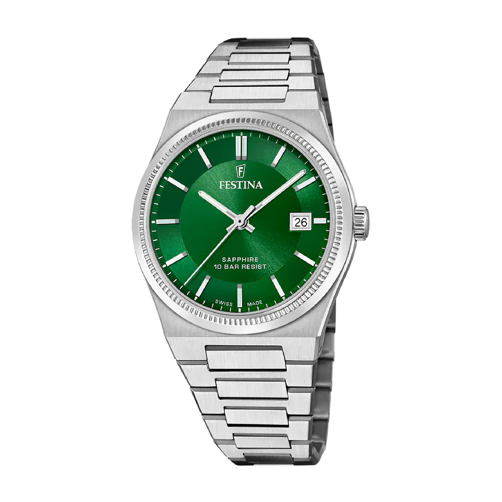 Festina Swiss Rivé 40mm Green Dial Men's Watch F20034/3