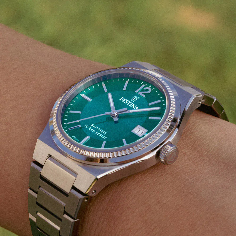 Festina Swiss Rivé 35mm Green Dial Women's Watch F20035/5