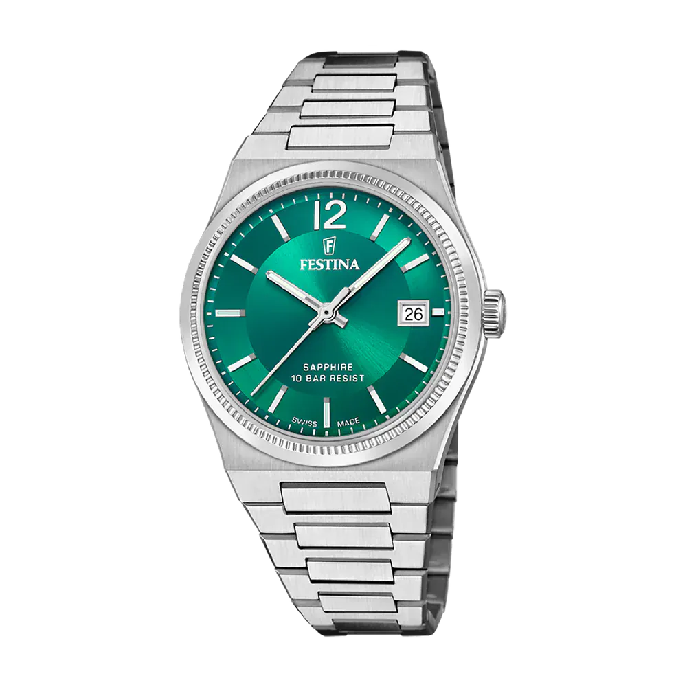 Festina Swiss Rivé 35mm Green Dial Women's Watch F20035/5