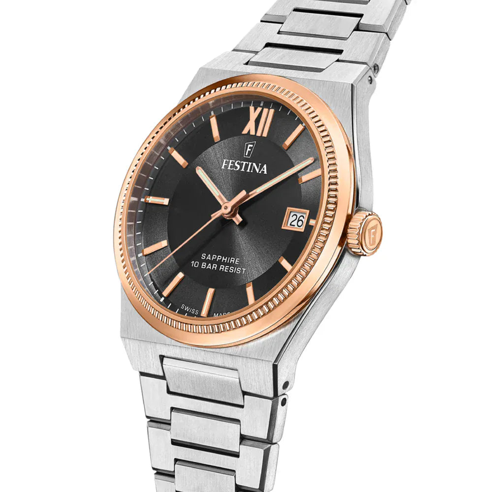 Festina Swiss Rivé 40mm Black Dial Men's Watch F20036/3