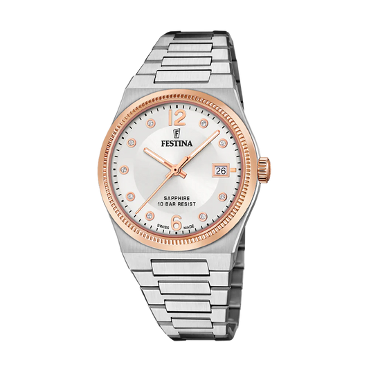 Festina Swiss Rivé 35mm Silver Dial Women's Watch F20037/1