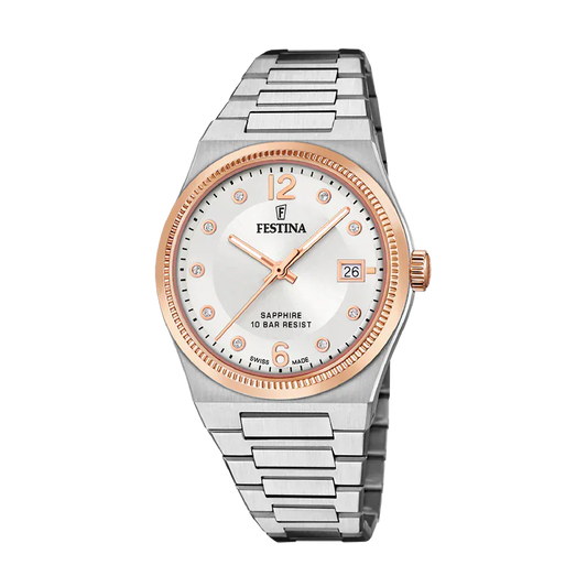 Festina Swiss Rivé 35mm Silver Dial Women's Watch F20037/1