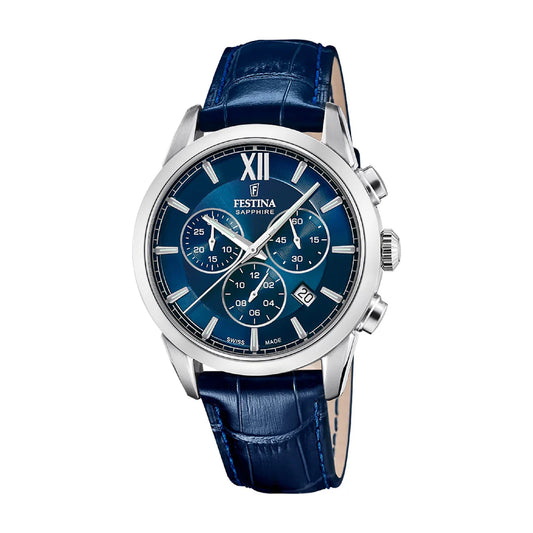Festina Swiss Chronograph 41mm Blue Dial Men's Watch F20041/2