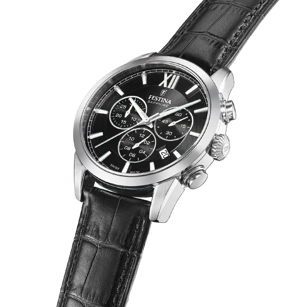 Festina Swiss Chronograph 41mm Black Dial Men's Watch F20041/4