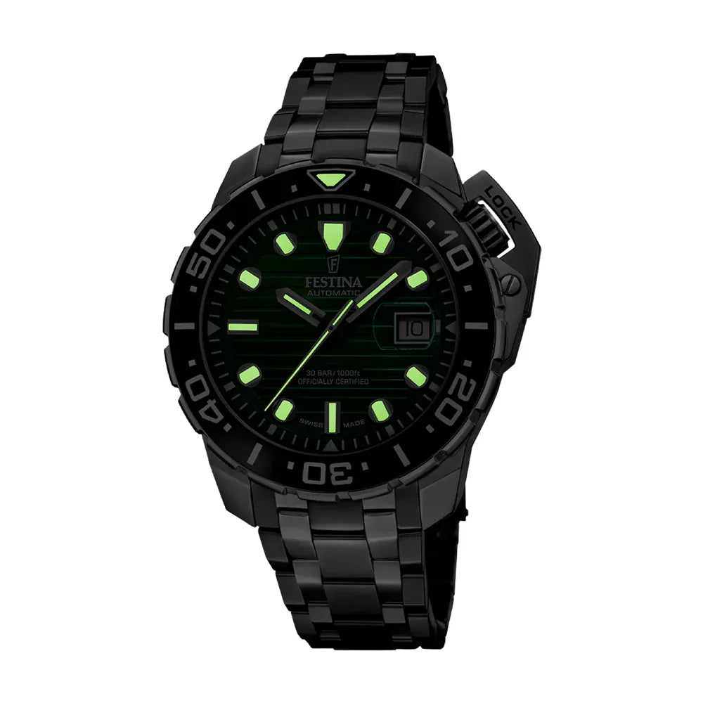 Festina Swiss Made 47mm Odyssey Diver Green Dial Men's Watch F20043/4