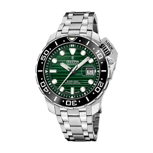 Festina Swiss Made 47mm Odyssey Diver Green Dial Men's Watch F20043/4