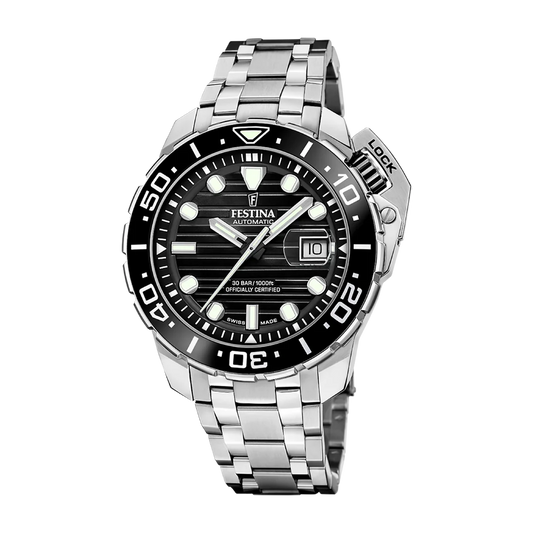 Festina Swiss Made 47mm Odyssey Diver Black Dial Men's Watch F20043/6