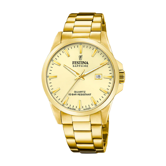 Festina Swiss Classic 41mm Gold Dial Men's Watch F20044/4
