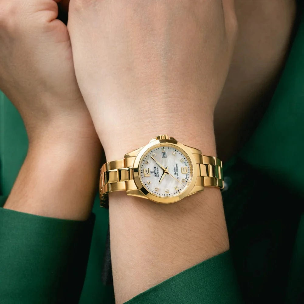 Festina Swiss Classic Sapphire 29mm Beige Dial Women's Watch F20050/1