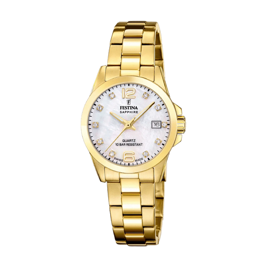Festina Swiss Classic Sapphire 29mm Beige Dial Women's Watch F20050/1