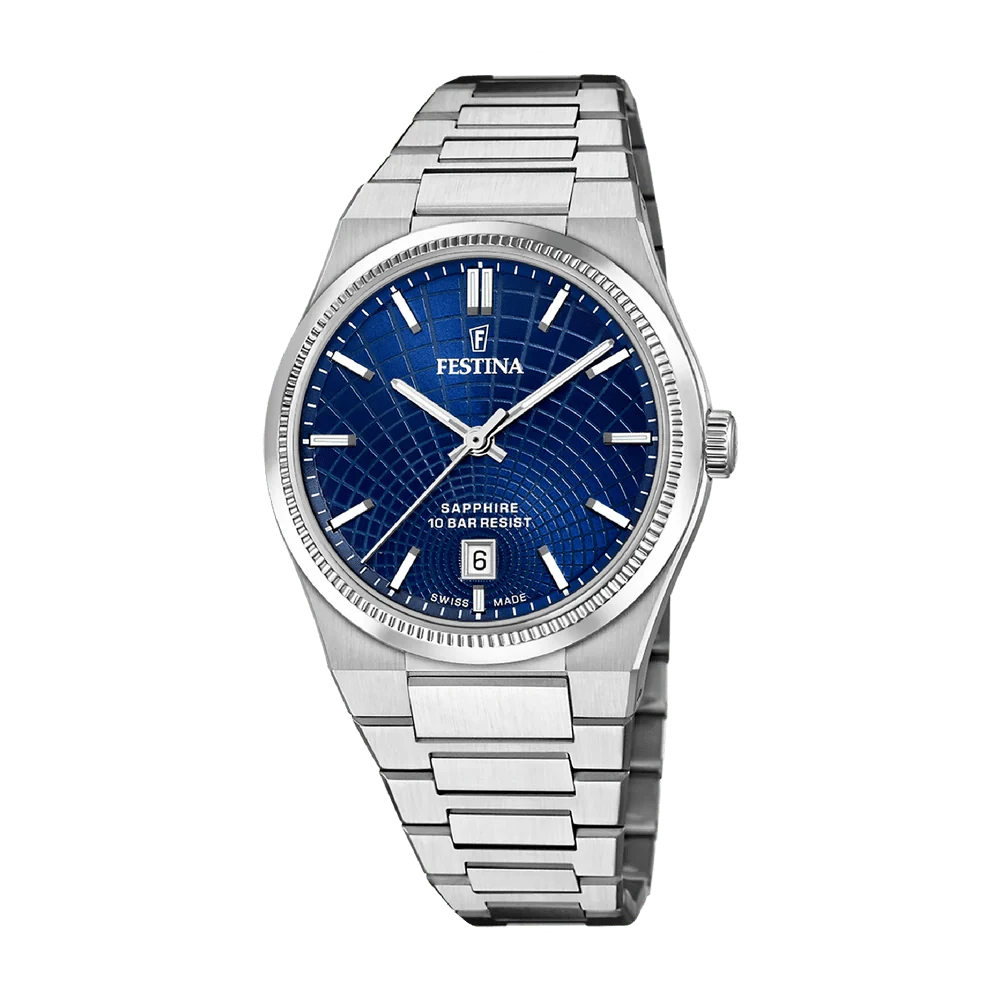 Festina Swiss Rivé 40mm Blue Dial Men's Watch F20051/4