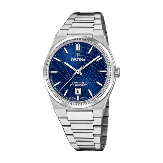 Festina Swiss Rivé 40mm Blue Dial Men's Watch F20051/4