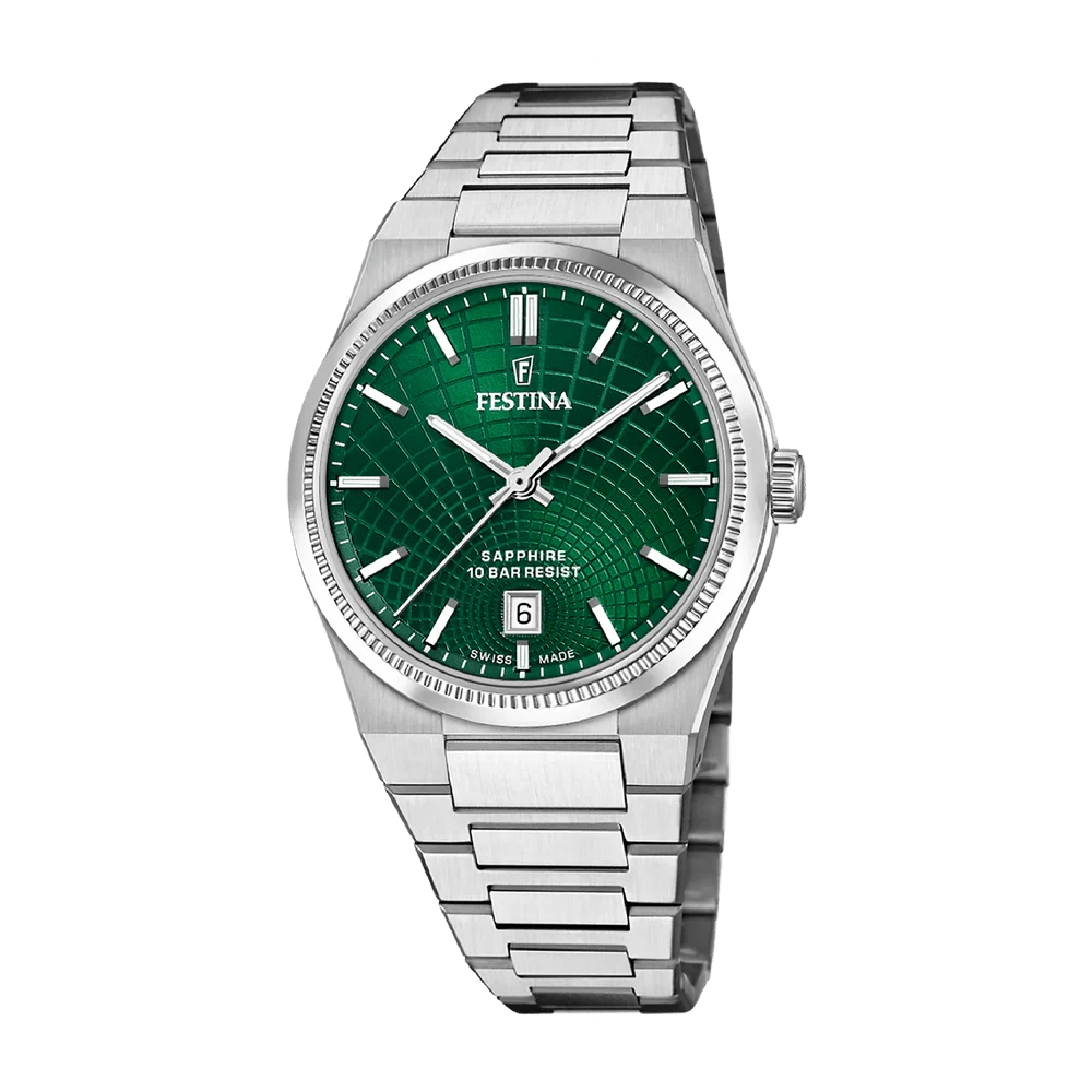 Festina Swiss Rivé 40mm Green Dial Men's Watch F20051/5