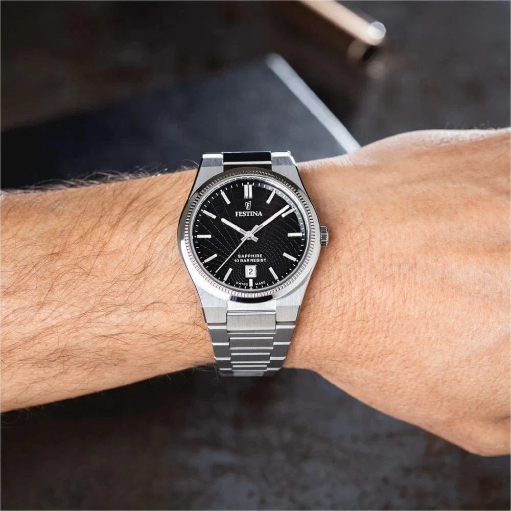 Festina Swiss Rivé 40mm Black Dial Men's Watch F20051/6