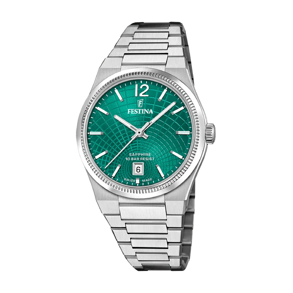 Festina Swiss Rivé 35mm Green Dial Women's Watch F20052/6