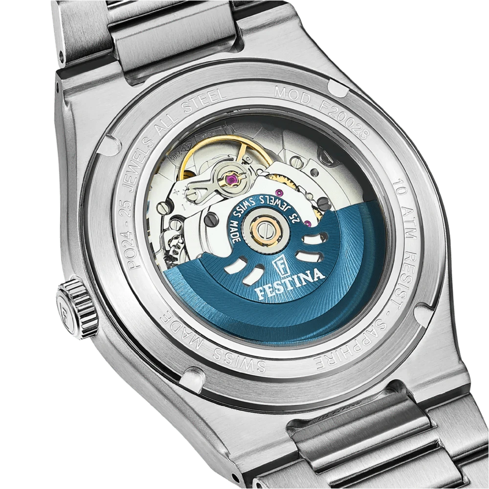 Festina Swiss Made 40mm Rivé Open Heart Blue Dial Men's Watch F20053/2