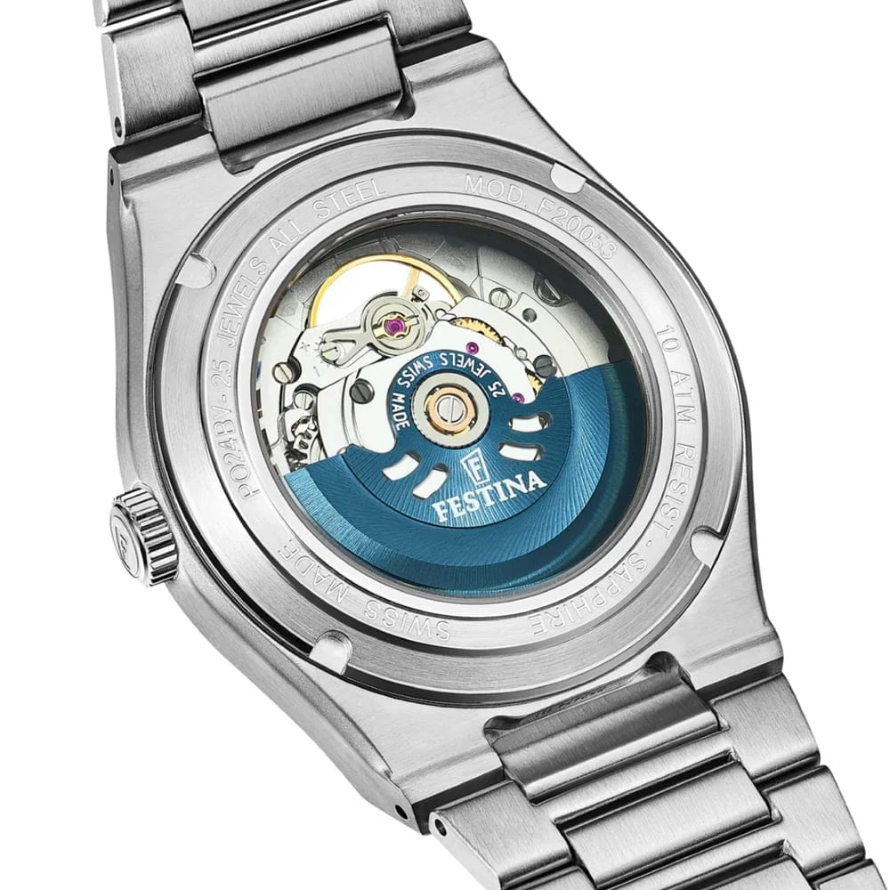 Festina Swiss Made 40mm Rivé Open Heart Blue Dial Men's Watch F20053/5